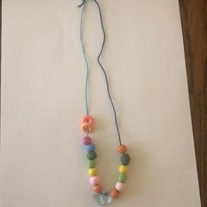 Bead neckless and blue butterfly charm